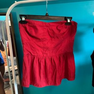 American eagle strapless red top